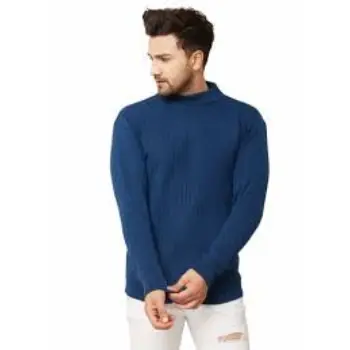 Full Sleeves Men High Neck Woolen Sweater